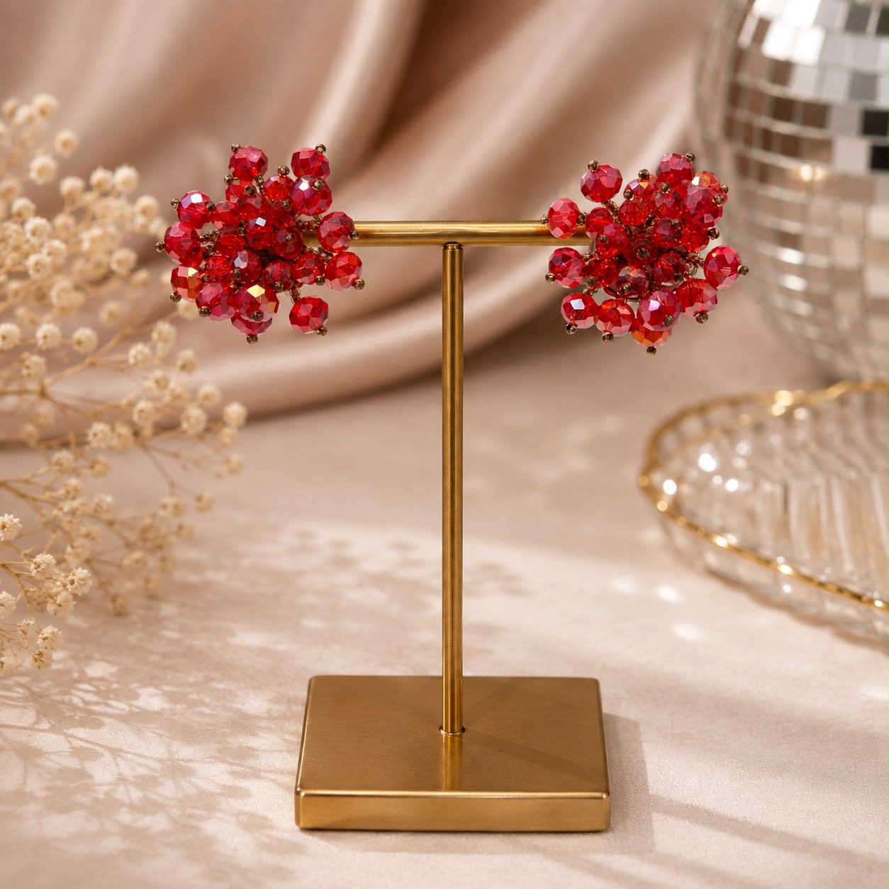 RED DISCO EARRING 