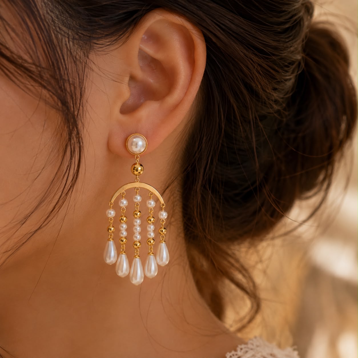 DROPPING PEARLS EARRING 