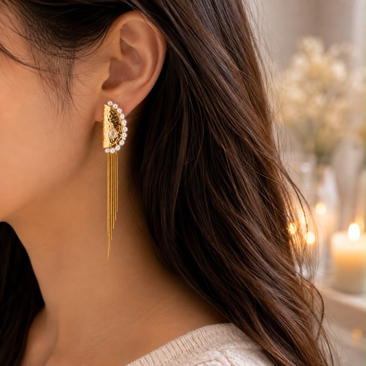 GOLD THREAD EARRING