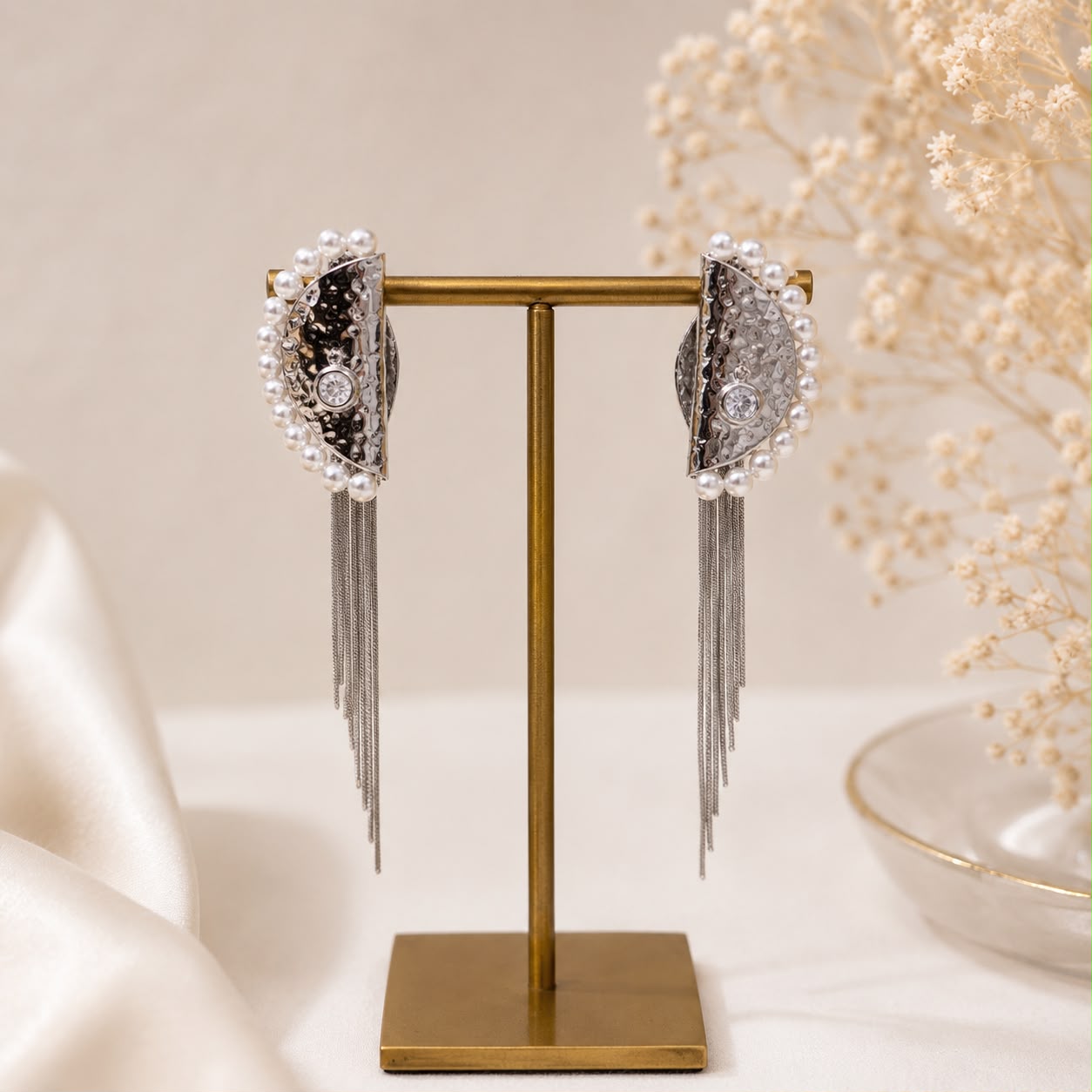 SILVER THREAD EARRING 