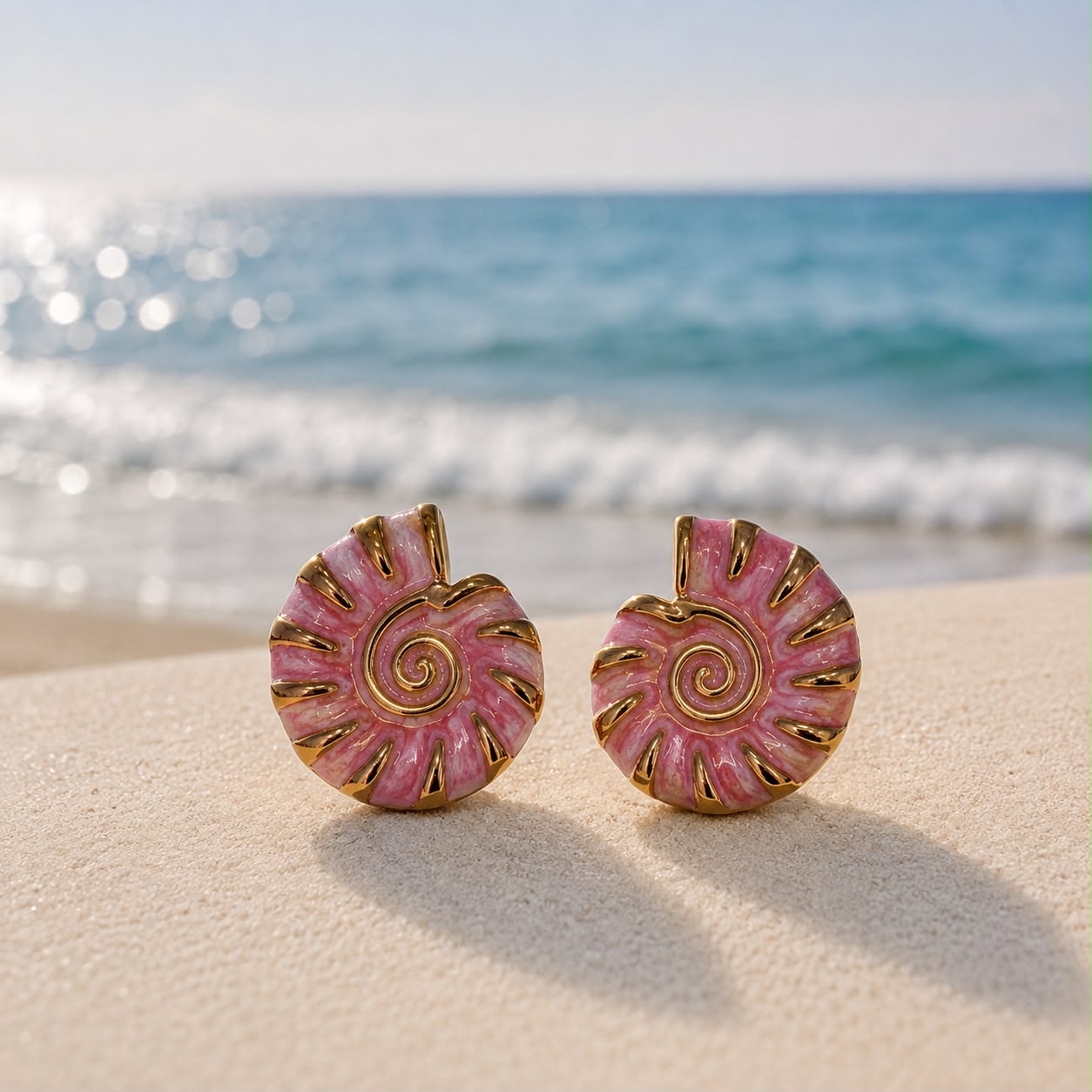 BABY PINK SEA SHELL EARRING