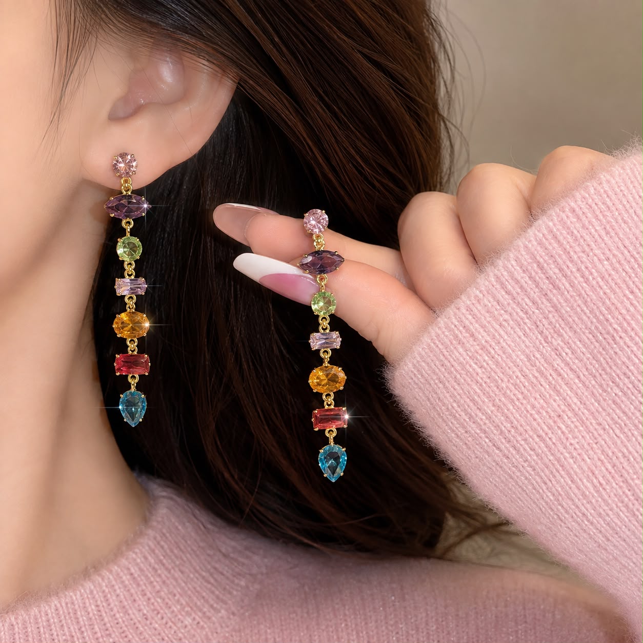 KOREAN GEMSTONES EARRING