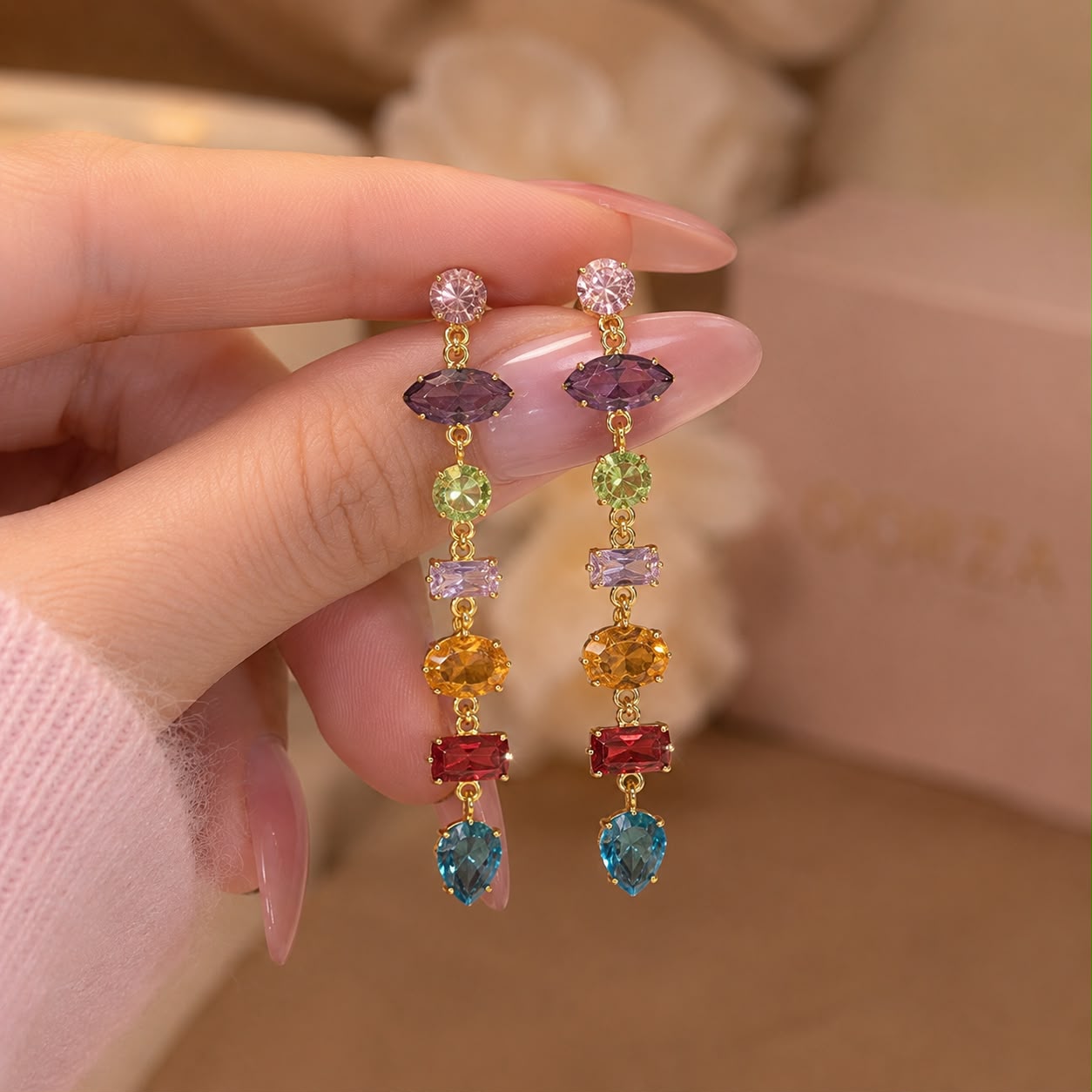 KOREAN GEMSTONES EARRING