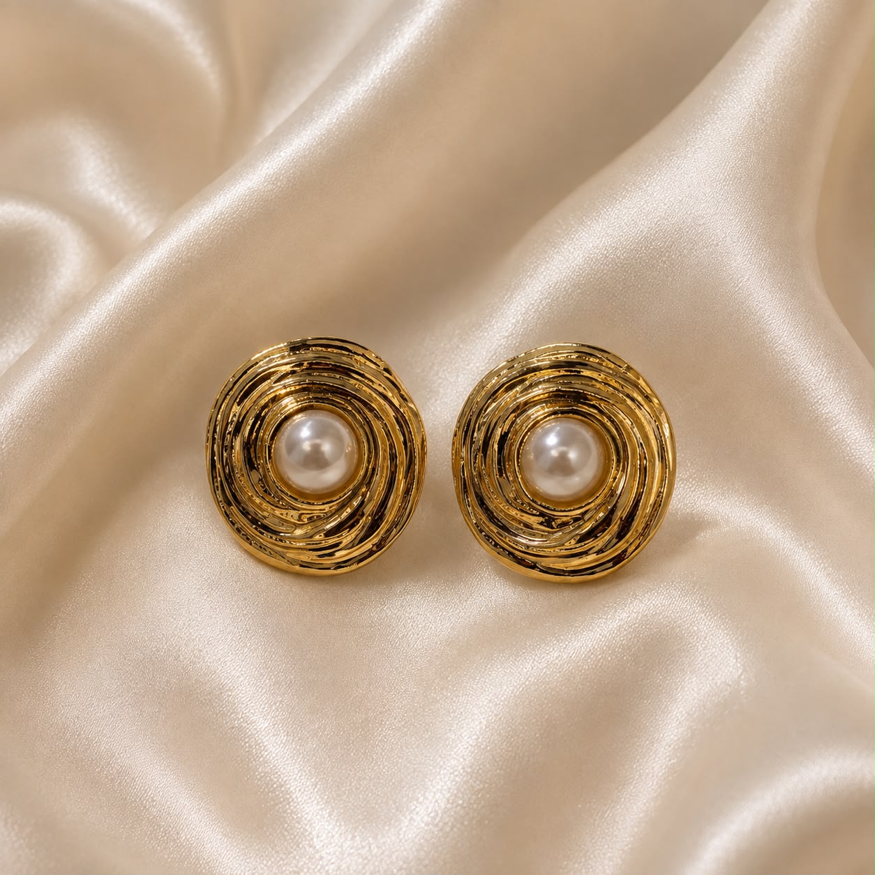 SPIRAL PEARL EARRING 