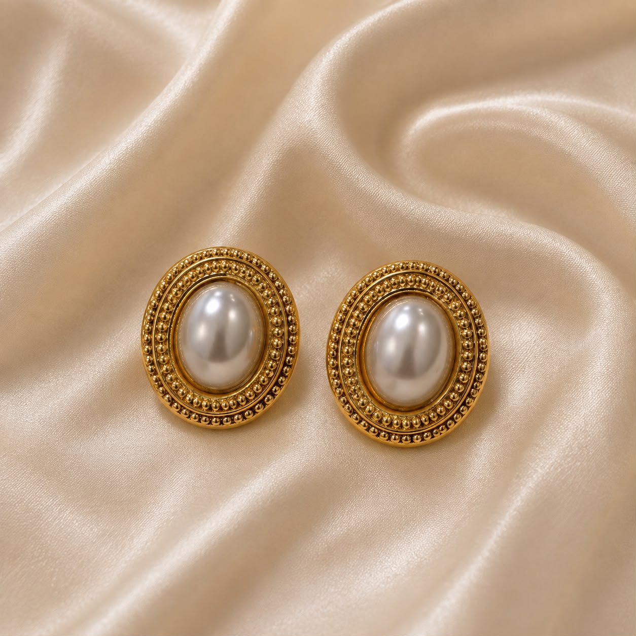 CHUNKY PEARL ACTION EARRING 