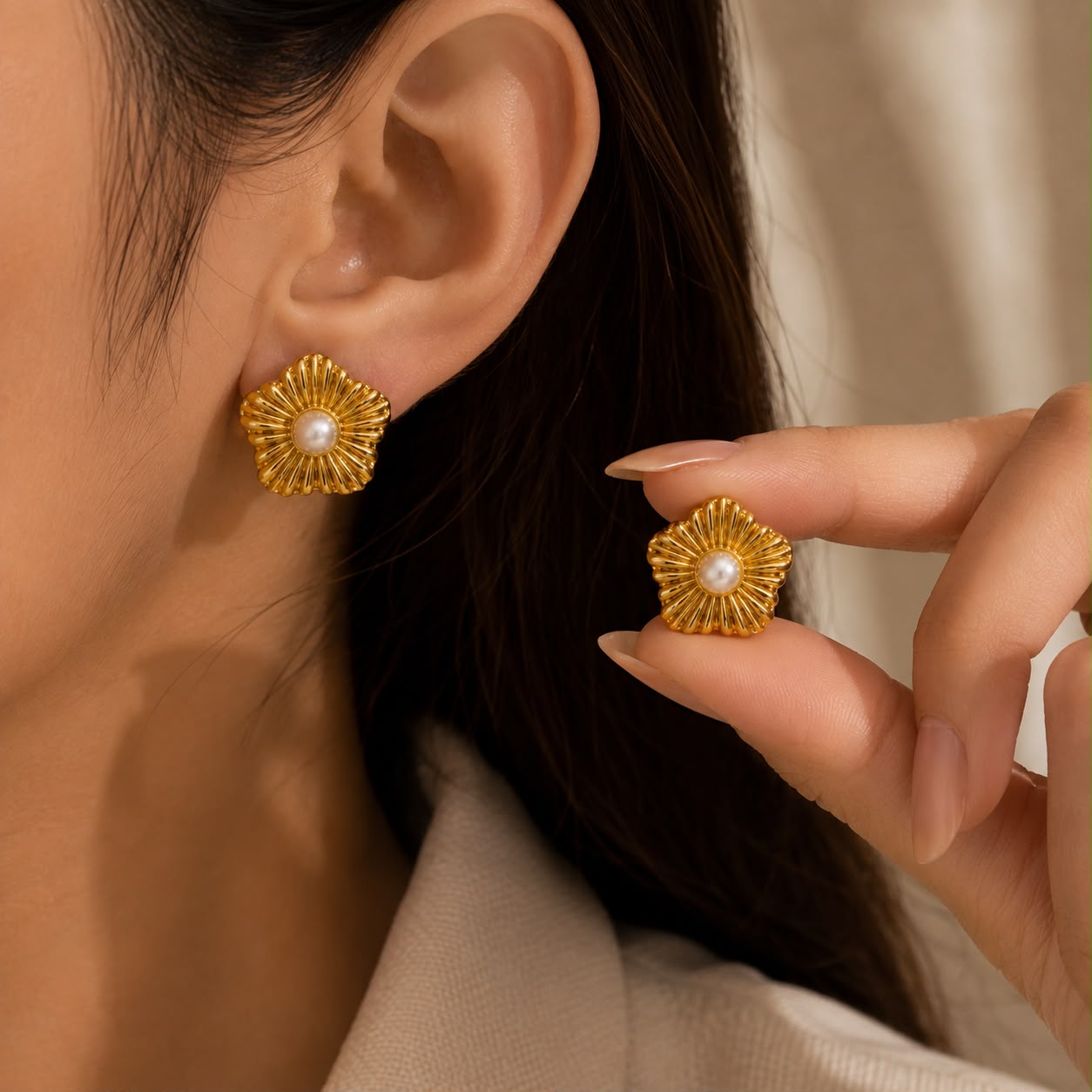 PENTA PEARL EARRING 