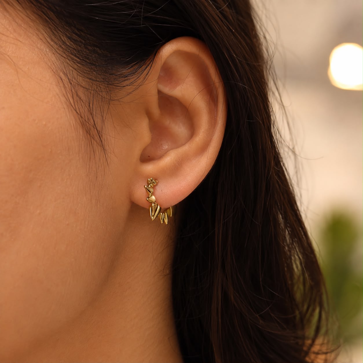 SPIKE GOLD EARRING 