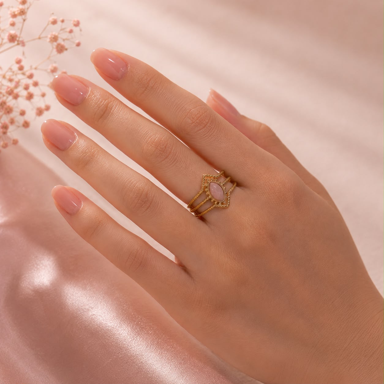 PINK STONE RING 
