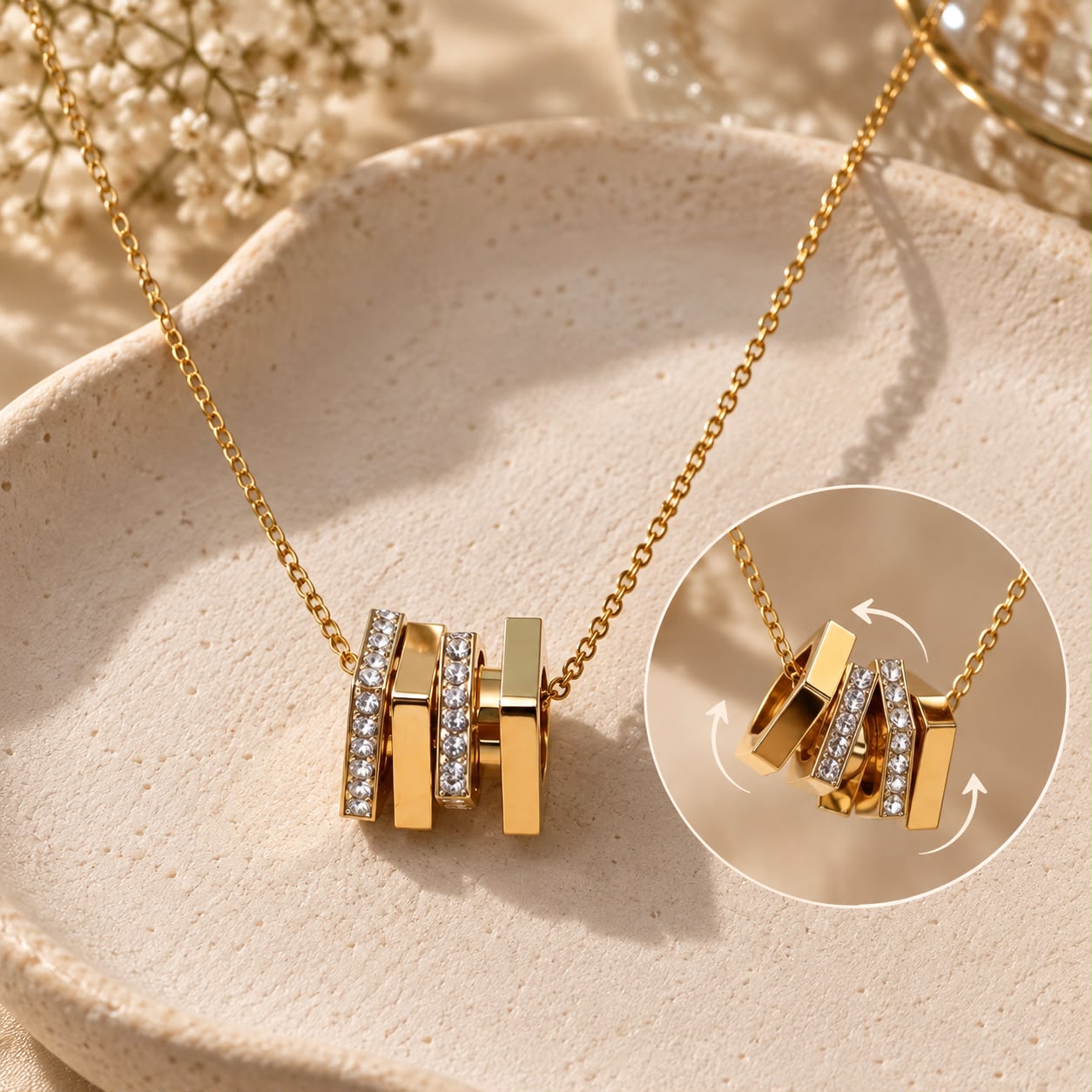 ROTATING CUBE NECKLACE 