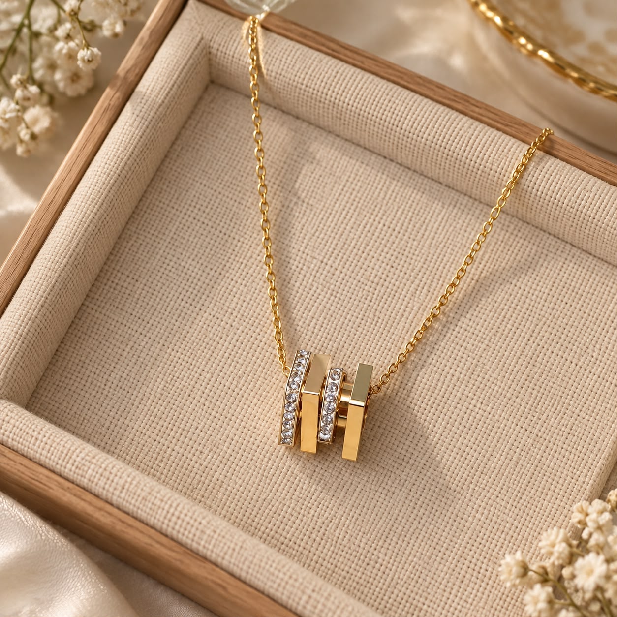 ROTATING CUBE NECKLACE 